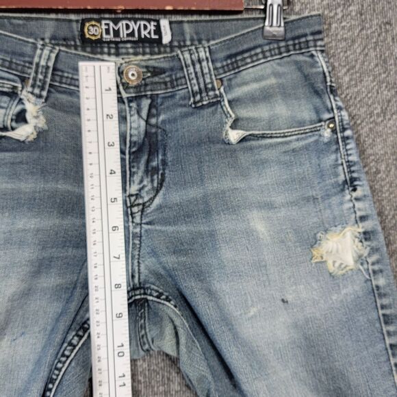 Vintage Empyre Jeans Mens 29x29* Blue Slim Straight Distressed Thrashed 90s Y2K - Picture 5 of 15